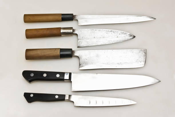 Damascus kitchen knives